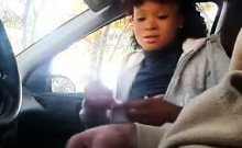 Ebony Hooker Gives A Blowjob In A Car