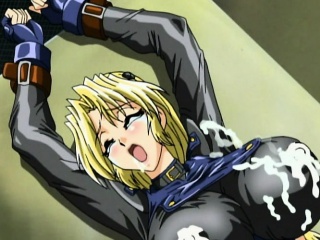 Tied up hentai blondie gets brutally fucked