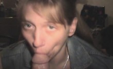 Blonde Crack Whore In A Jean Vest Sucking Dick Pov