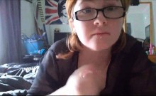 Nerd Teen Chick Sucking His Cock - Pov