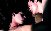 Vamp bite partners neck suck blood after rough anal sex