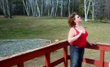 wife kattee cums outdoors