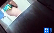 Caught by hidden cam, Spying my mum fingering in toilet