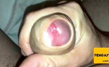 My big uncut cock shooting cum