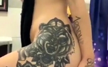 Tattooed Babe In A Towel On Periscope