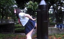 Amateur Japanese Teen CD outdoor dildo