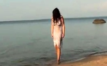 My Pantyhose Girlfriend See Through on the Beach