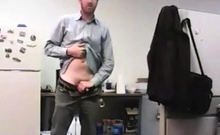 dad strokes cock at the office 3