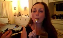 Amateur redhead Milf sucks and fucks a guy