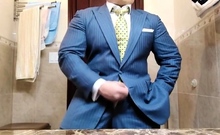 Str8 daddy jerking off in suit