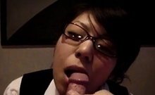 Japanese Glasses Girl Blowjob And Fuck