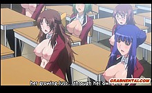 Pregnant hentai coeds groupsex lesson in the classroom