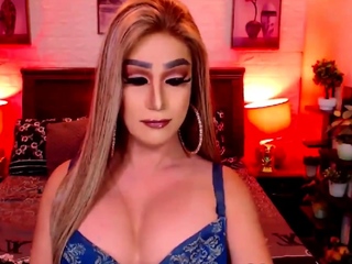 Big Tits Shemale Jerking Her Hard Cock