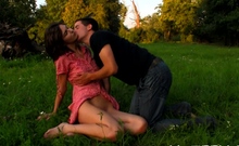 Sex-starved Brunette Sweetie First Time Taco Fucked