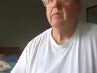 old man jerking his big dick