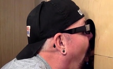 Gloryhole DILF gets mouth jizz after BJ