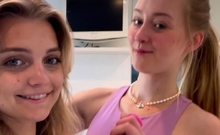 Blonde Teen With Big Boobs And Oil On Her Sex