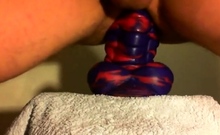 amateur Anal sex toy fun with flint the bad dragon !