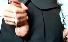 Amateur Daddy Stroking Hard in a Suit