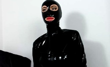 two women fetish latex asslicking and anal mff