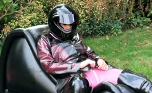Solo eurobabe masturbating outdoors
