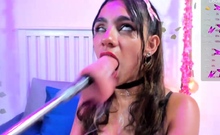 Stacked brunette goes solo toys and masturbation