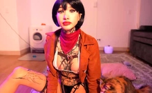 Asian MILF Sucks Big Cock And Jerks Out Cum