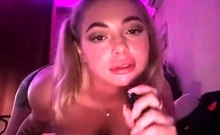 Big boob brunette masturbates on webcam