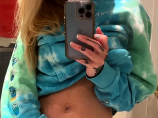 Busty amateur blonde solo