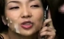 Bukkake Miyu Japanese Amateur Covered in Cum