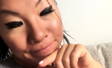 Amateur asian teen licks ass and sucks cock