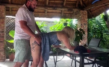 Creampie Fucking My Best Friends Wife On The Patio While He