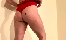 Amateur striptease and Solo masturbation