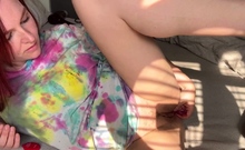 Blonde amateur gives webcam show with toys