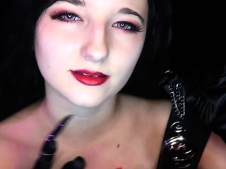Busty brunette sucks and licks big cock in a close up