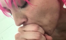 Petite Amateur Redheaded Teen Pisses And Sucks Cock
