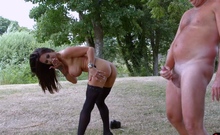 Outdoor voyeur mature tempting guy