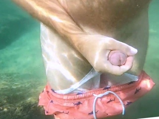 Risky Public Beach Sex Amateur Couple's Underwater Adventur