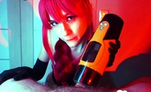 Wigged Babe Gives POV Blowjob Like a Pro