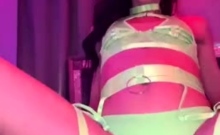 Shemale Tranny Sucks Dildo Blowjob