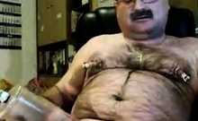 Daddy Bear Strokes His Cock