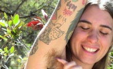 Hairy Armpit Brunette Posing Topless