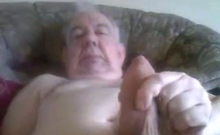 Grandpa Strokes His Big Cock On Cam