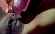 Black Girl's Orgasm And Squirting Contractions Close-up